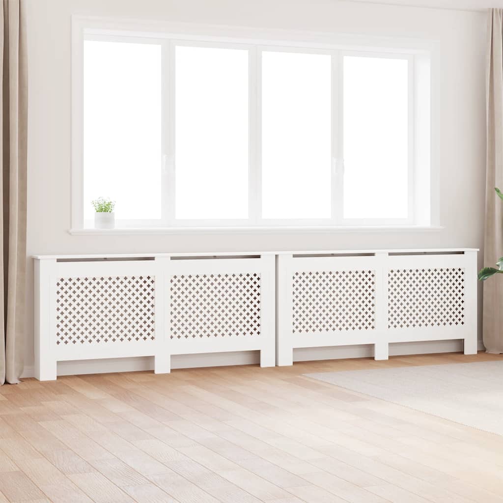 Radiatordeksler 2 stk hvit 172x19x81,5 cm MDF vidaXL