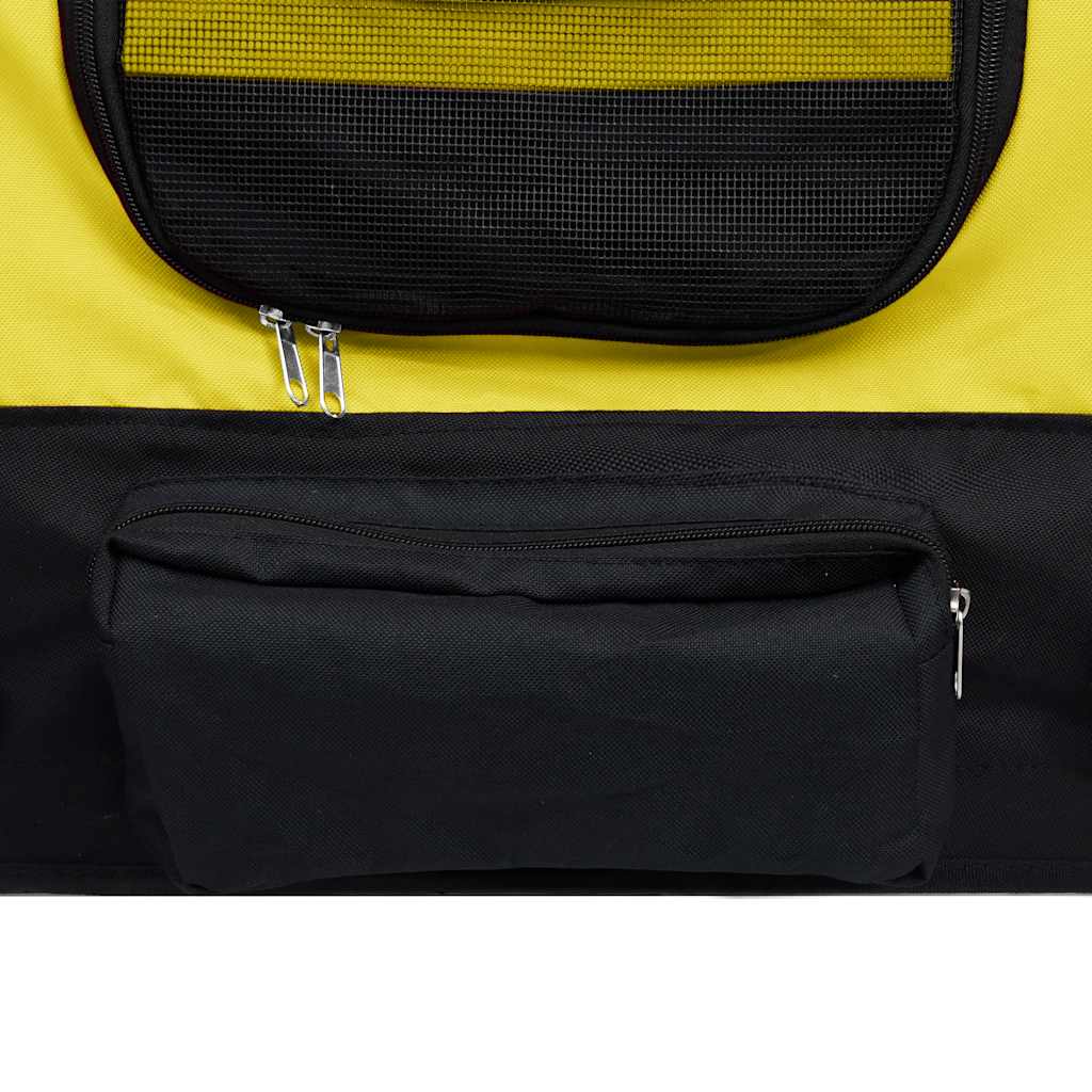 Sykkeltilhenger og joggevogn for kjæledyr 2-i-1 gul og svart