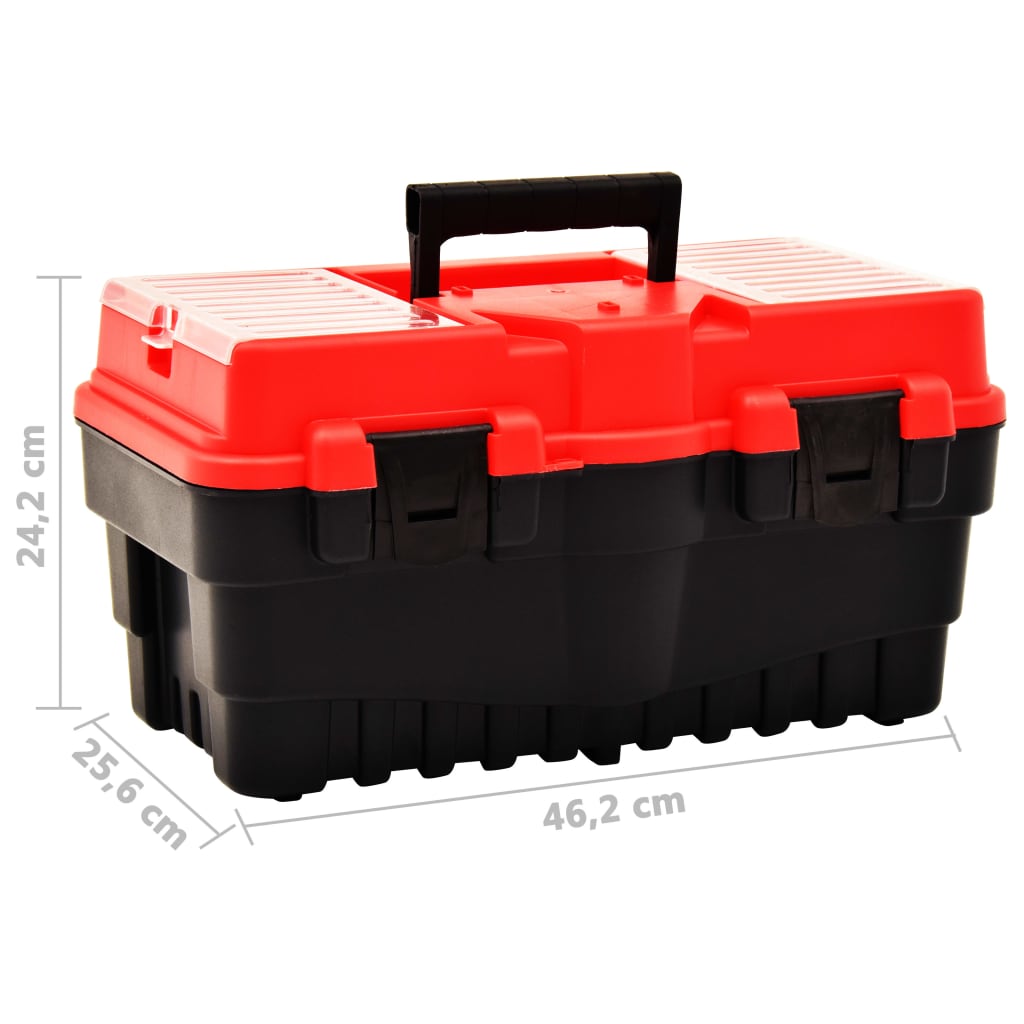 Verktøykasse plast 462x256x242 mm rød