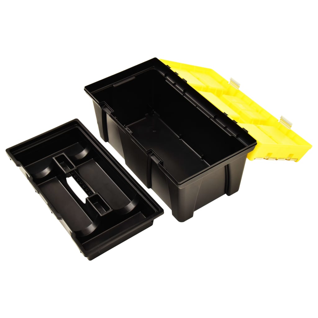 Verktøykasse plast 595x337x316 mm gul vidaXL