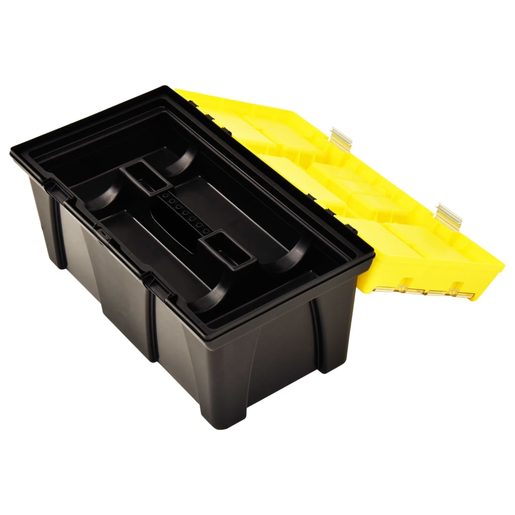 Verktøykasse plast 595x337x316 mm gul vidaXL