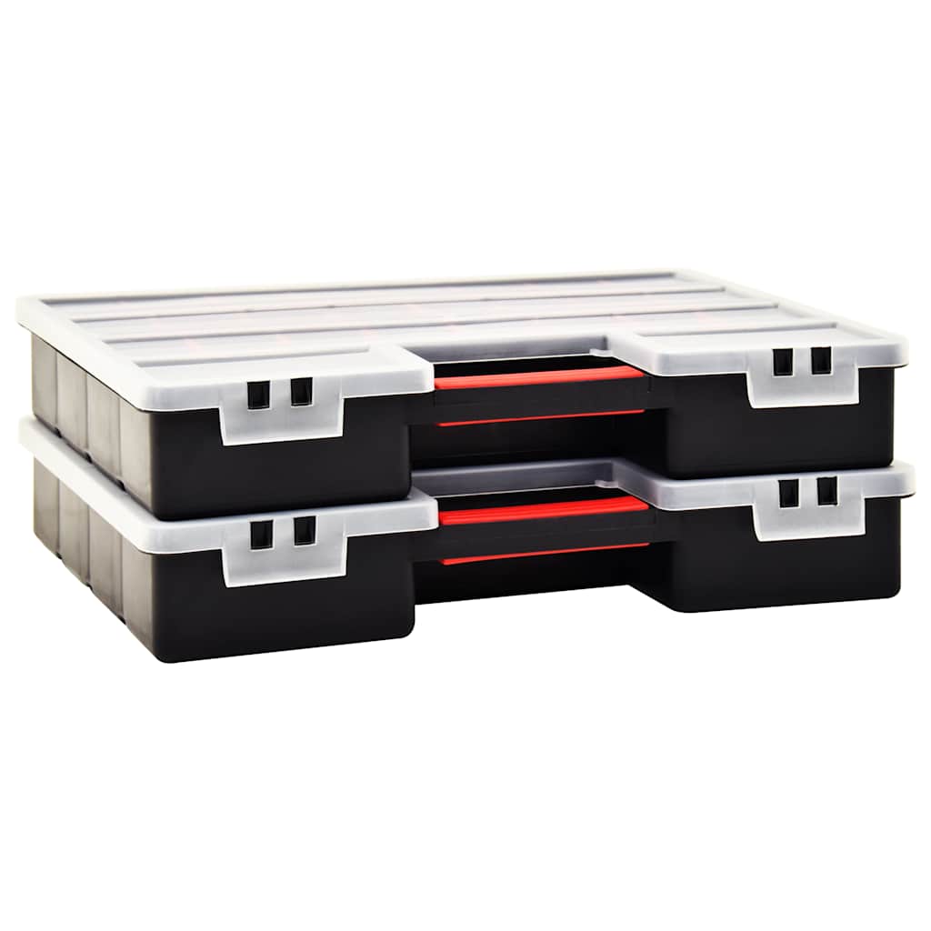 Sorteringsbokser 2 stk justerbare avdelere 460x325x80 mm plast