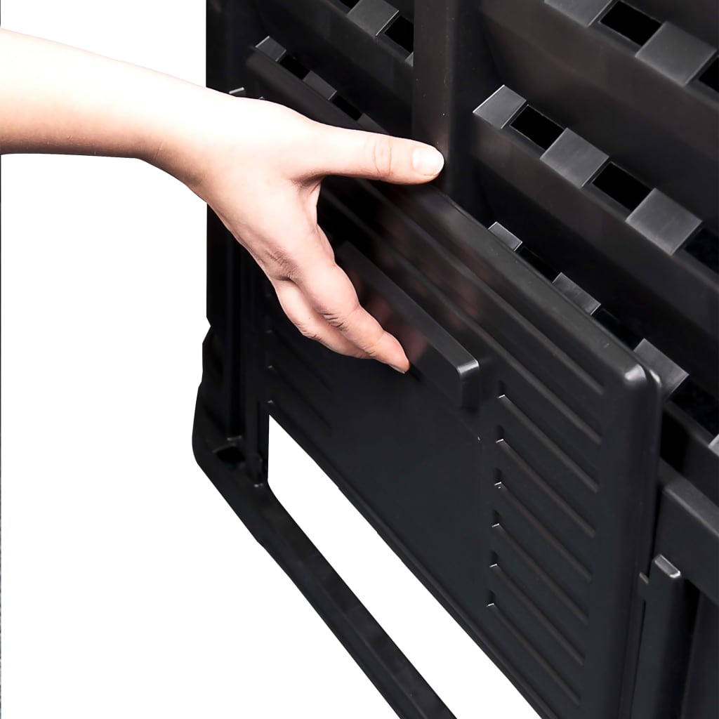 Kompostkasse til hage svart 68,9x68,9x83,9 cm 360 L