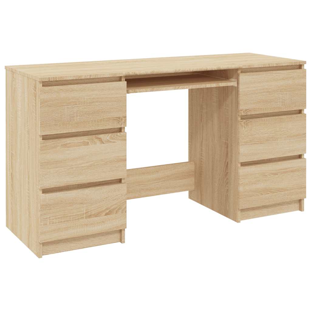 Skrivebord sonoma eik 140x50x77 cm konstruert tre