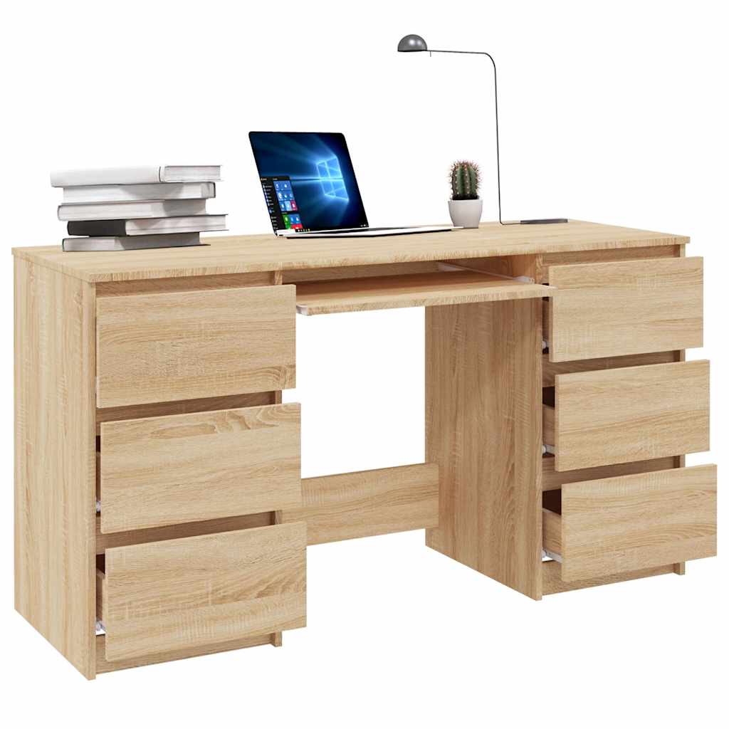 Skrivebord sonoma eik 140x50x77 cm konstruert tre
