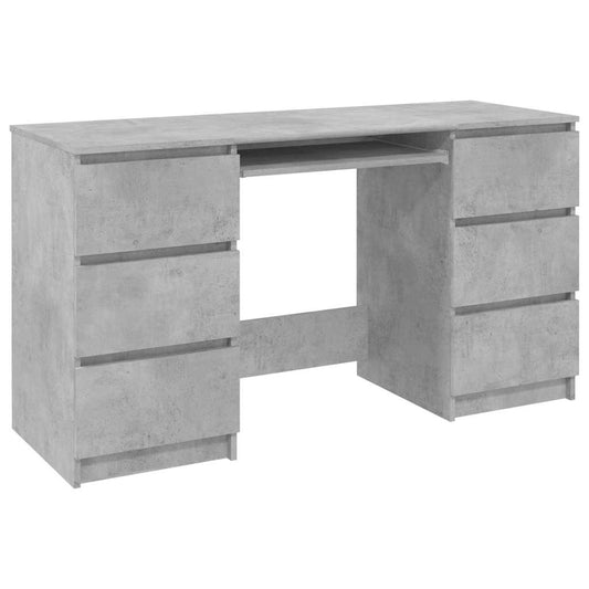 Skrivebord betonggrå 140x50x77 cm konstruert tre
