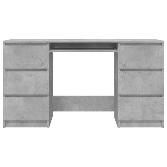 Skrivebord betonggrå 140x50x77 cm konstruert tre