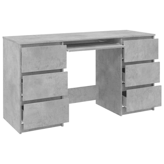 Skrivebord betonggrå 140x50x77 cm konstruert tre