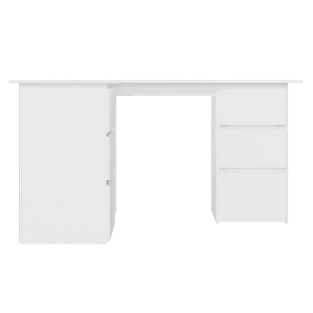 Skrivebord for hjørne hvit 145x100x76 cm konstruert tre