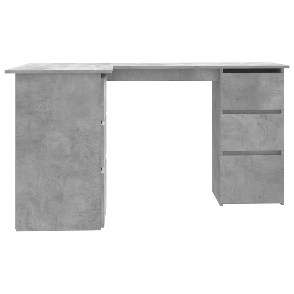 Skrivebord for hjørne betonggrå 145x100x76 cm konstruert tre