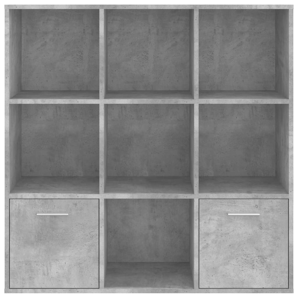 Bokhylle betonggrå 98x30x98 cm konstruert tre