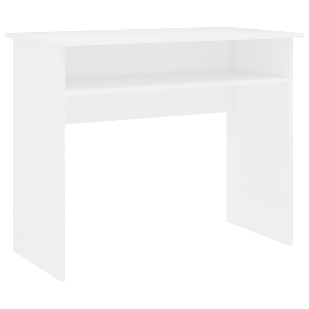 Skrivebord hvit 90x50x74 cm konstruert tre