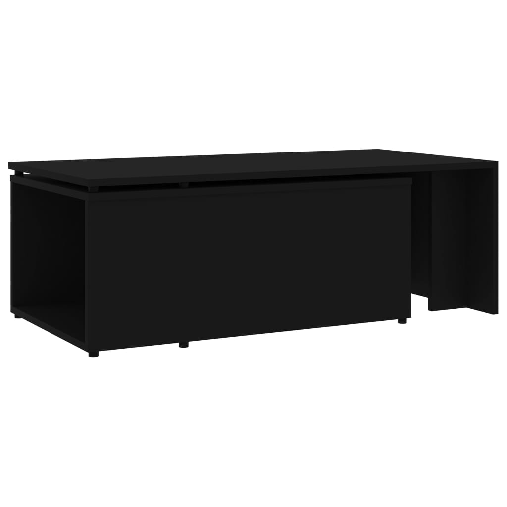 Salongbord svart 150x50x35 cm konstruert tre