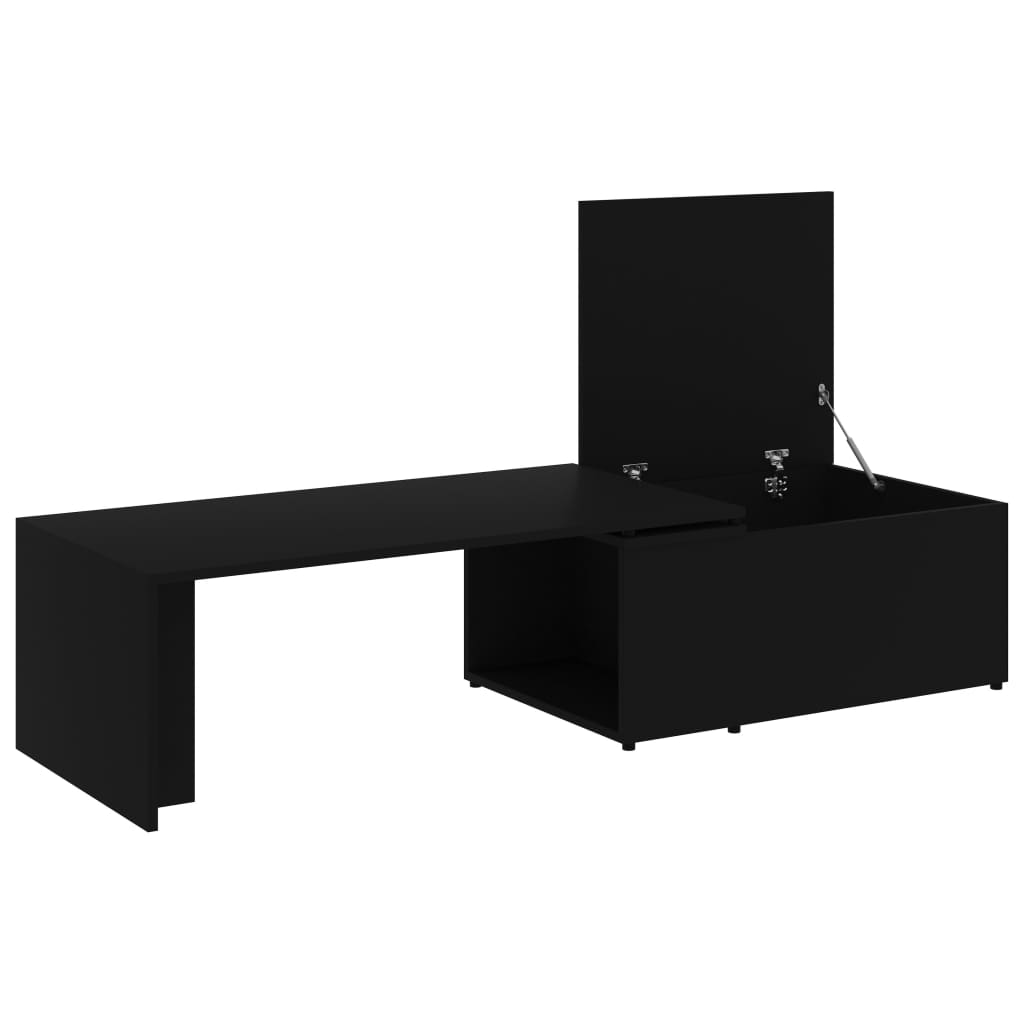 Salongbord svart 150x50x35 cm konstruert tre