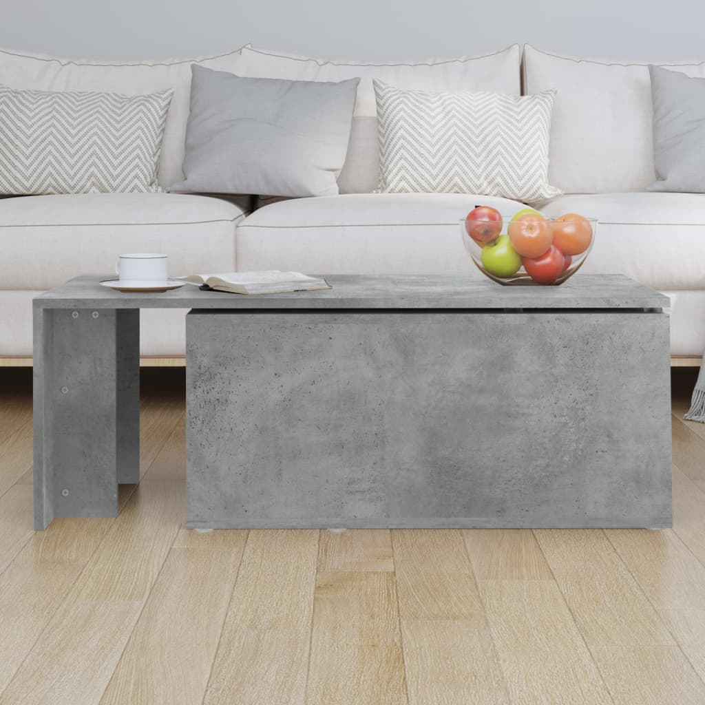 Salongbord betonggrå 150x50x35 cm konstruert tre