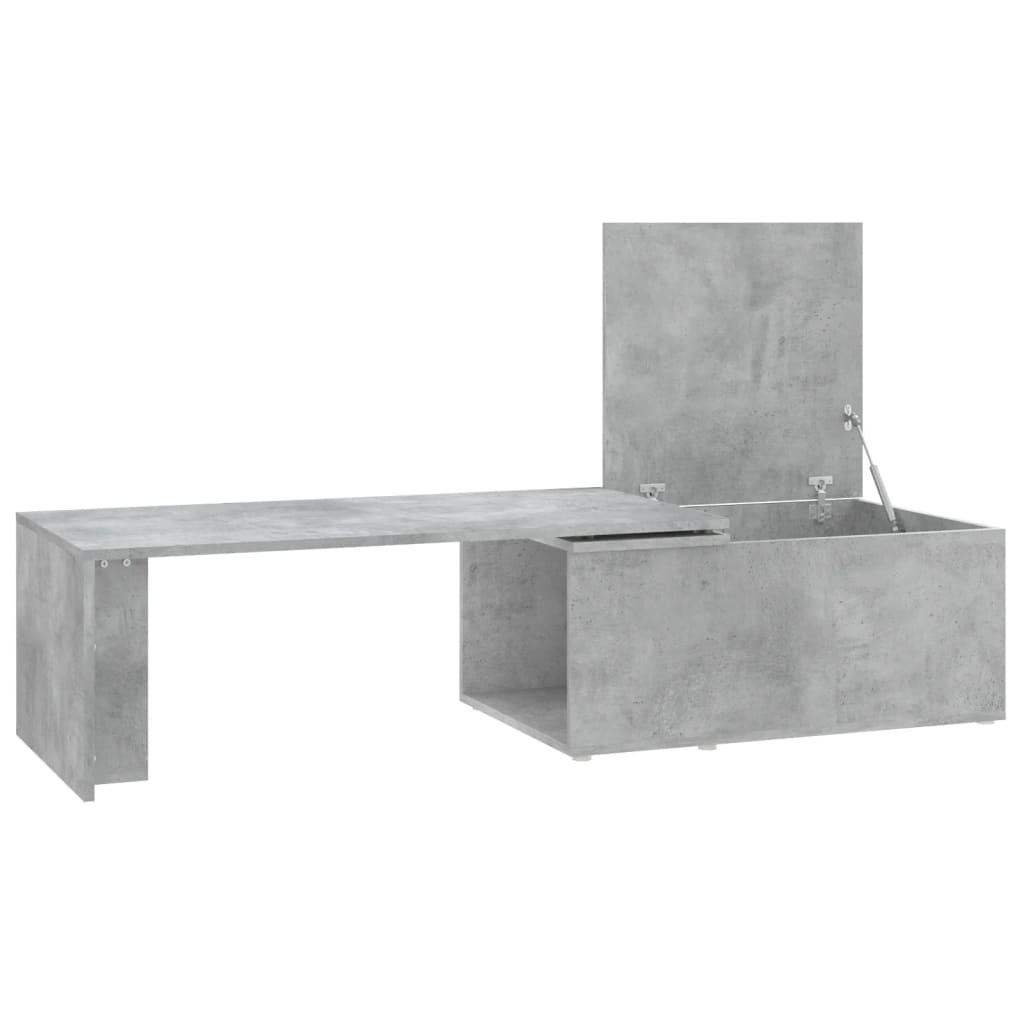 Salongbord betonggrå 150x50x35 cm konstruert tre