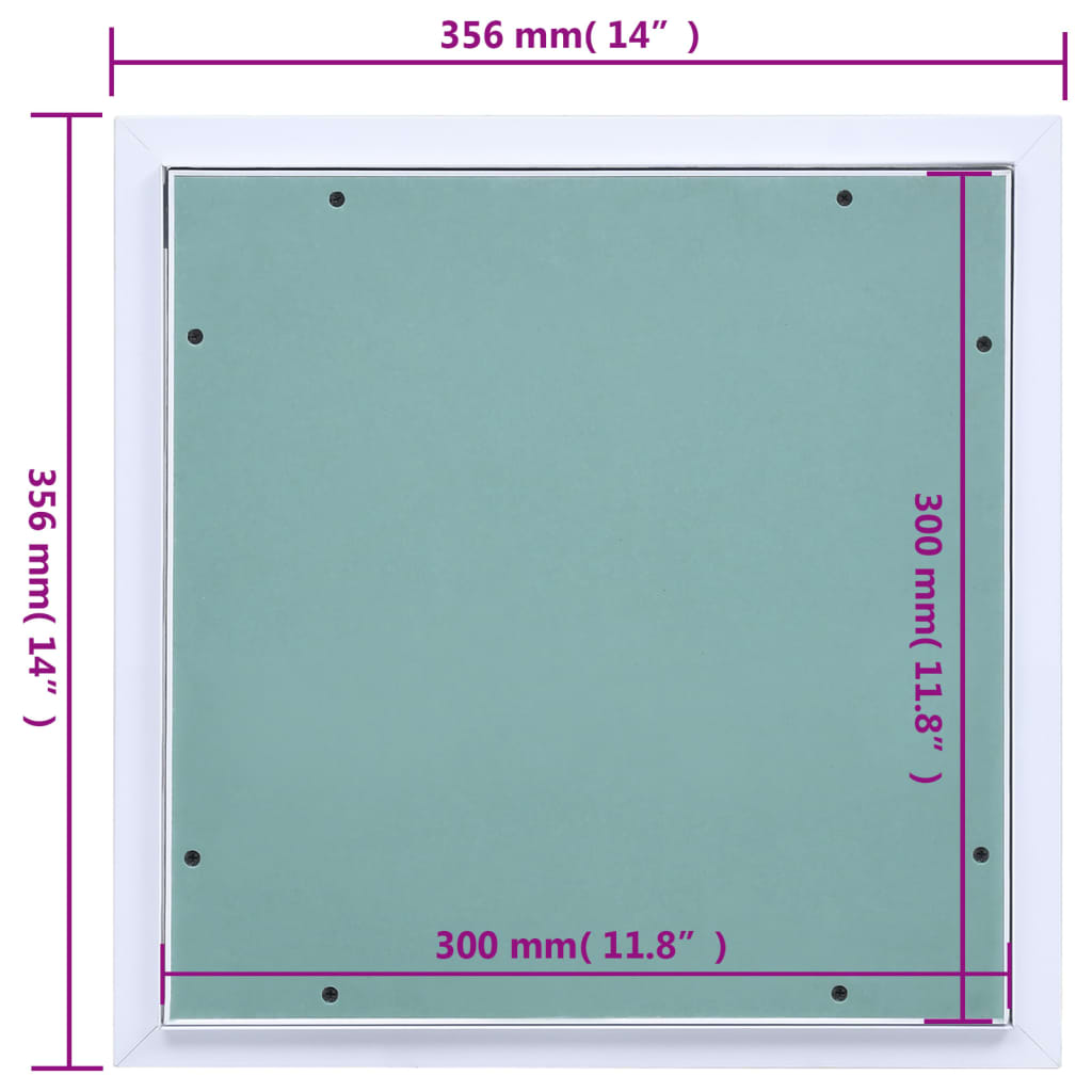 Inspeksjonsluke med aluminiumsramme og gipsplate 300x300 mm