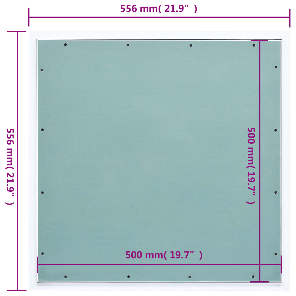 Inspeksjonsluke med aluminiumsramme og gipsplate 500x500 mm