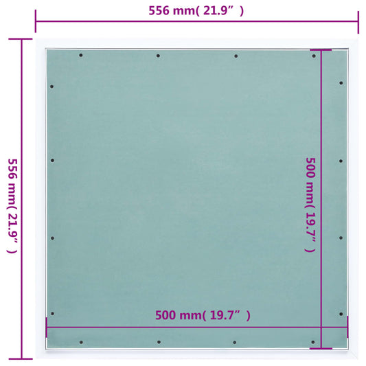 Inspeksjonsluke med aluminiumsramme og gipsplate 500x500 mm