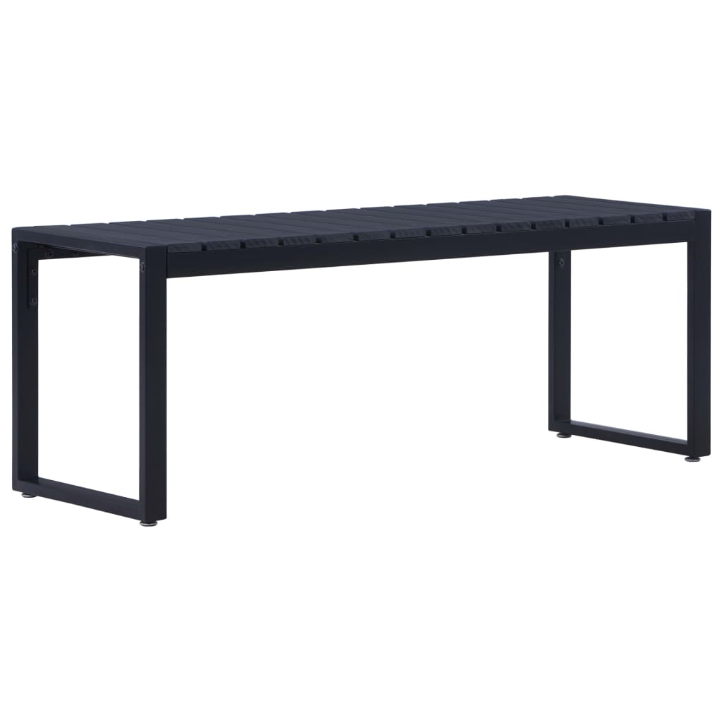 Hagebenk 120,5 cm PS-brett svart