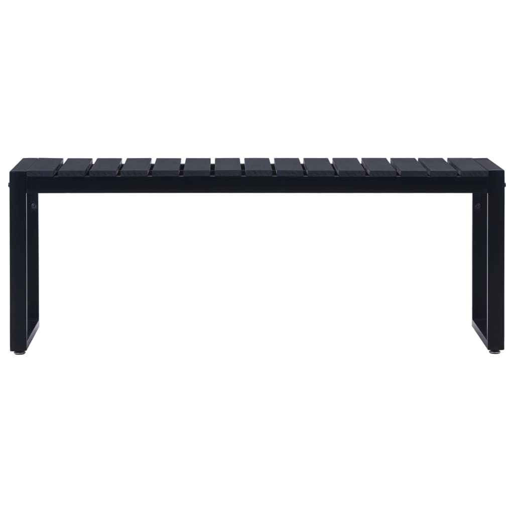 Hagebenk 120,5 cm PS-brett svart