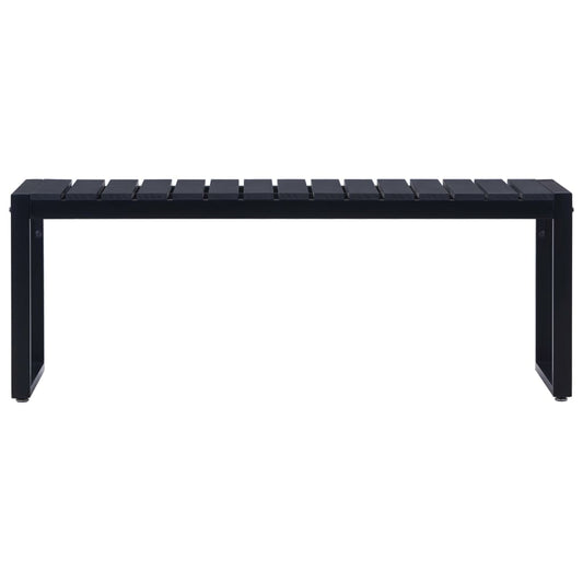 Hagebenk 120,5 cm PS-brett svart