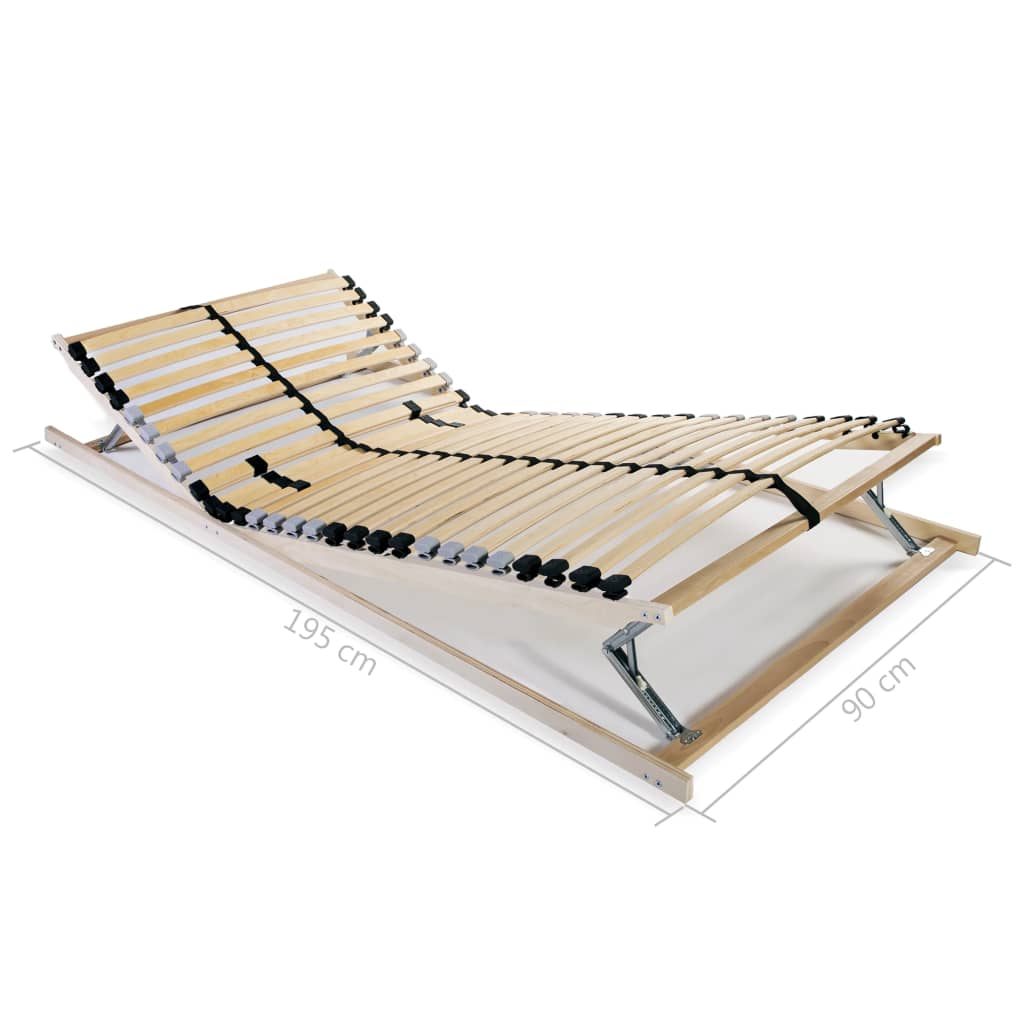Spilebaser 2 stk med 28 lameller 7 soner 90x200 cm vidaXL