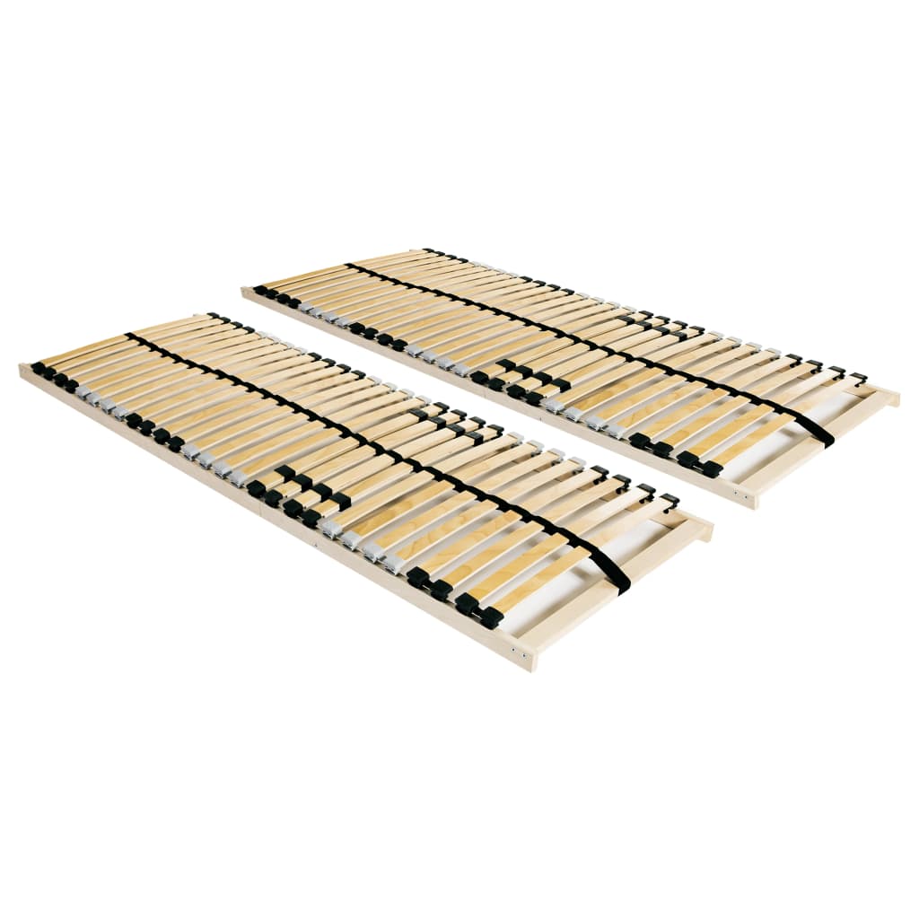 Spilebaser 2 stk med 28 lameller 7 soner 90x200 cm vidaXL