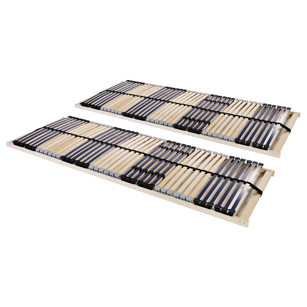 Spilebaser 2 stk med 42 lameller 7 soner 90x200 cm vidaXL