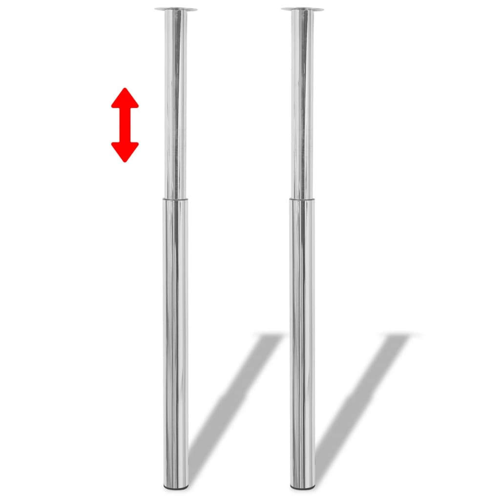 Teleskopiske bordben 4 stk krom 710 mm-1100 mm