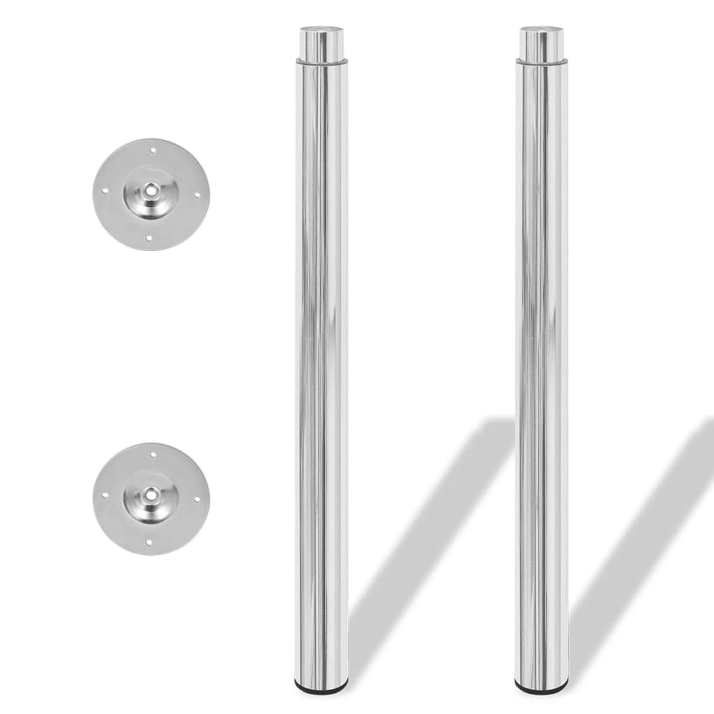 Teleskopiske bordben 4 stk krom 710 mm-1100 mm