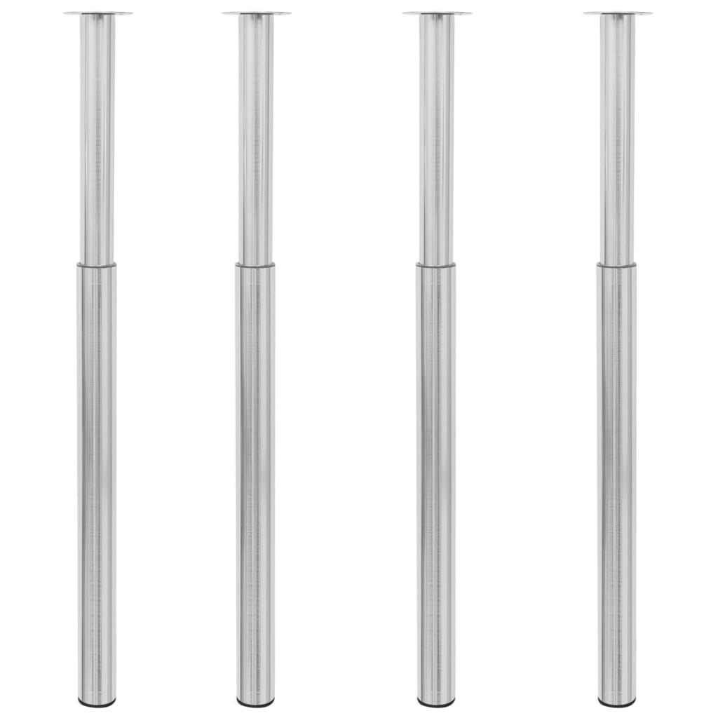 Teleskopiske bordben 4 stk rustfritt stål 710 mm-1100 mm