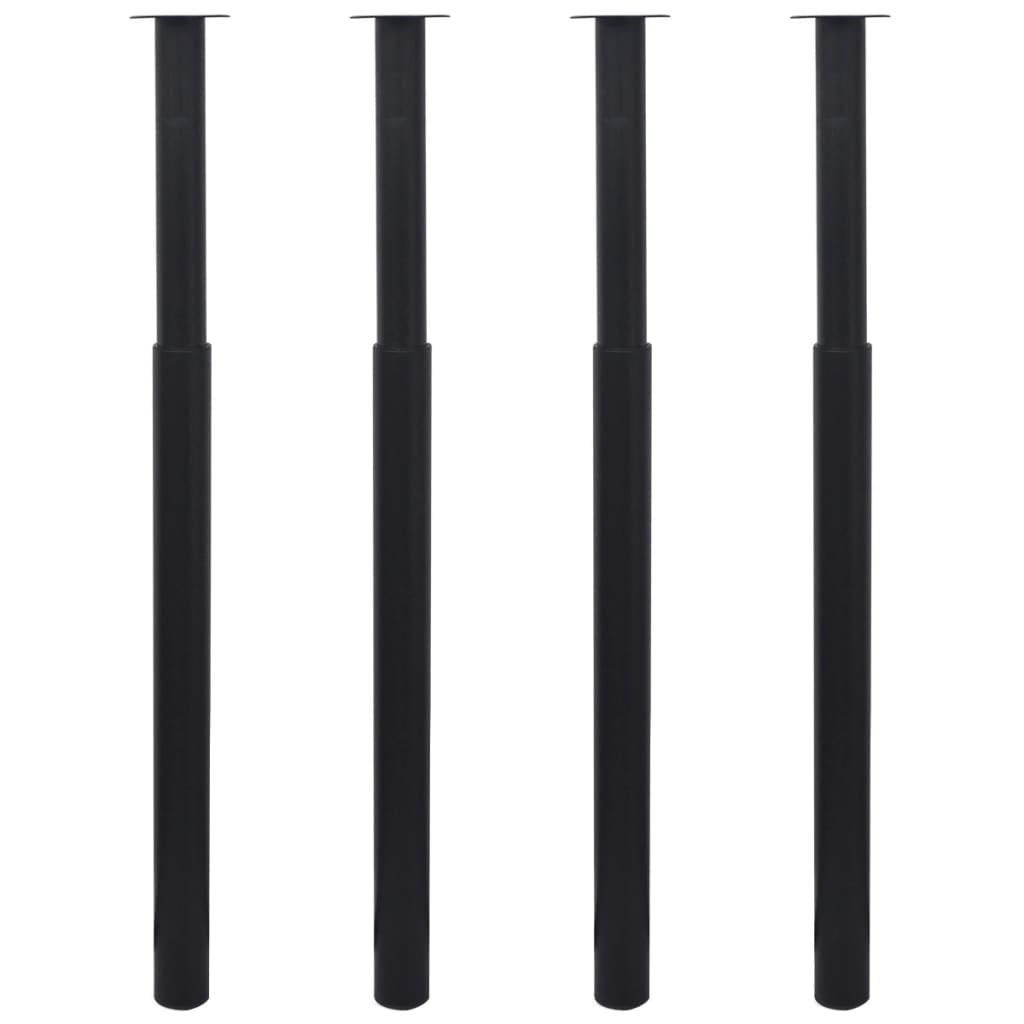 Teleskopiske bordben 4 stk svart 710 mm-1100 mm