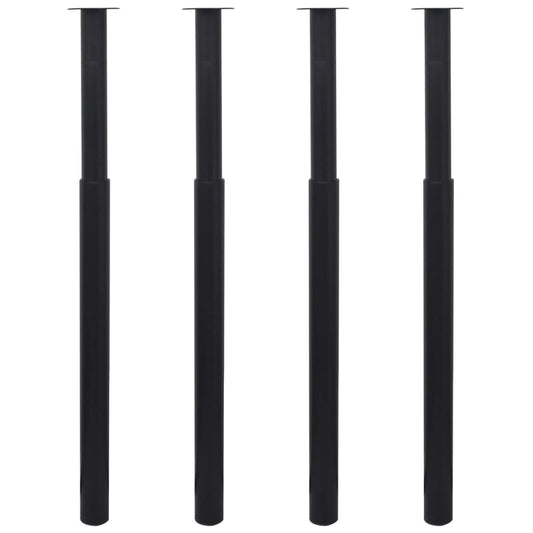 Teleskopiske bordben 4 stk svart 710 mm-1100 mm