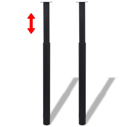 Teleskopiske bordben 4 stk svart 710 mm-1100 mm