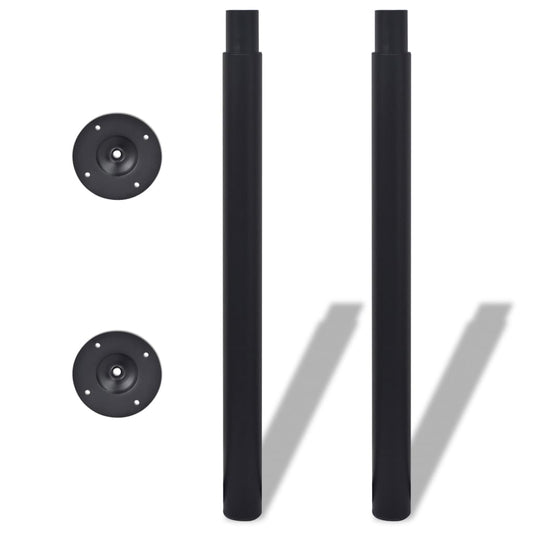 Teleskopiske bordben 4 stk svart 710 mm-1100 mm