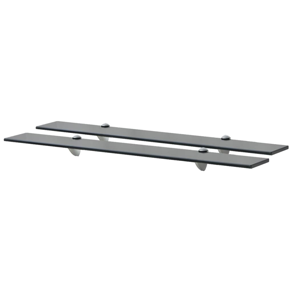 Flytende hyller 2 stk glass 80x10 cm 8 mm