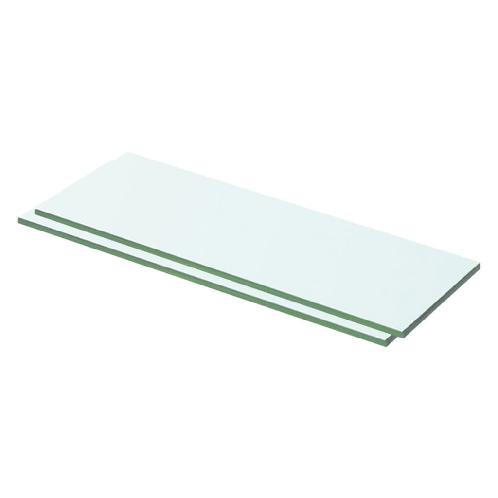 Hyllepaneler 2 stk klart glass 50x12 cm