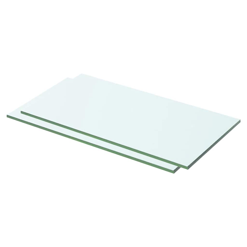 Hyllepaneler 2 stk klart glass 50x20 cm