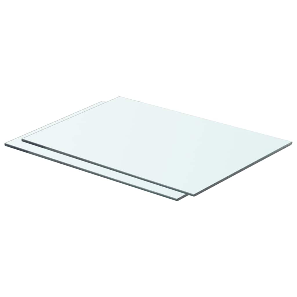 Hyllepaneler 2 stk klart glass 50x30 cm