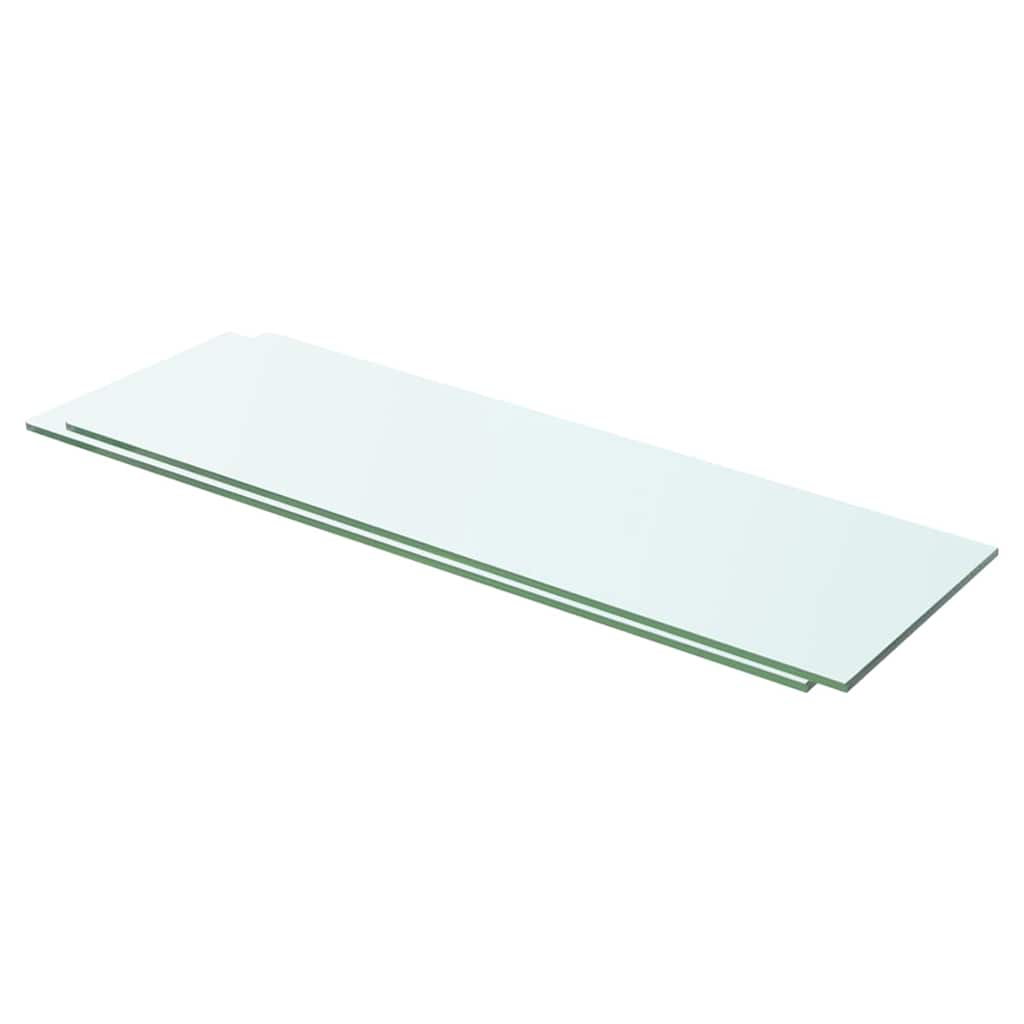 Hyllepaneler 2 stk klart glass 60x15 cm