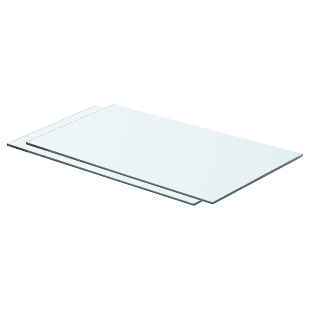 Hyllepaneler 2 stk klart glass 60x30 cm