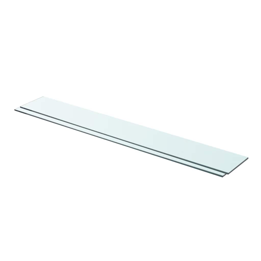 Hyllepaneler 2 stk klart glass 90x12 cm