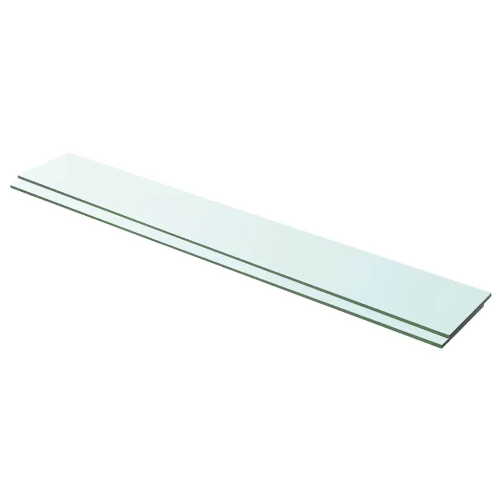 Hyllepaneler 2 stk klart glass 100x15 cm