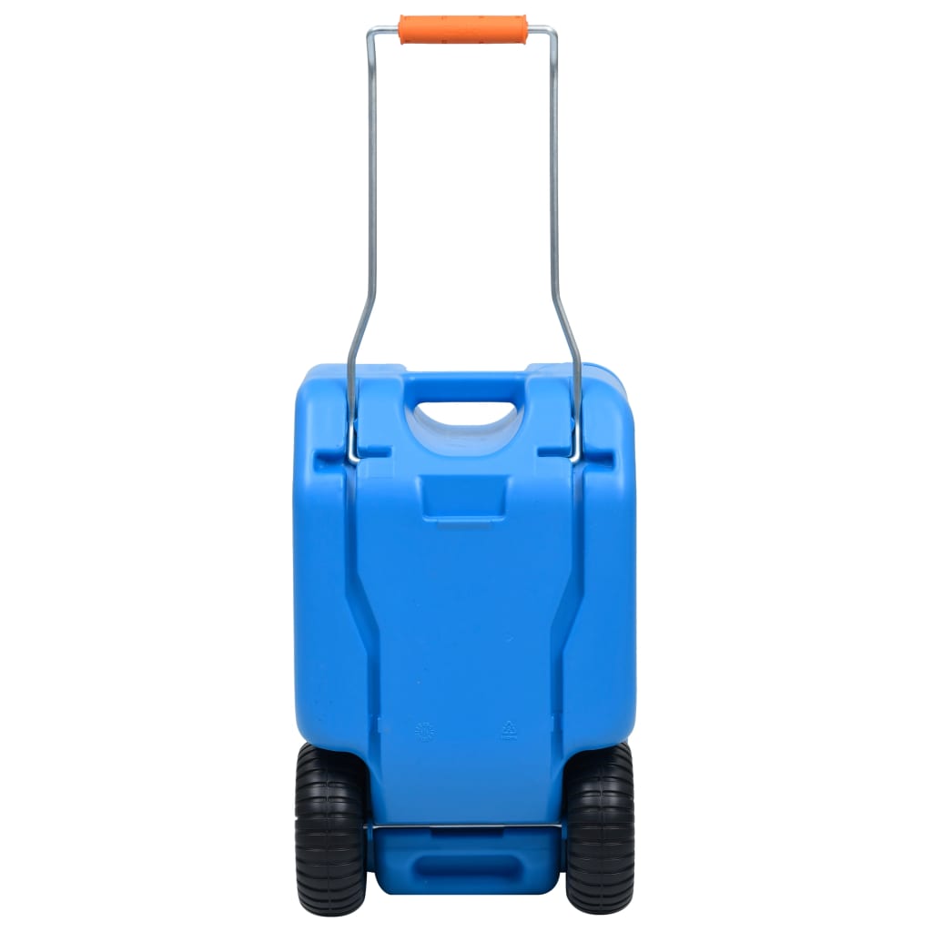 Vanntank med hjul for camping 25 L blå vidaXL