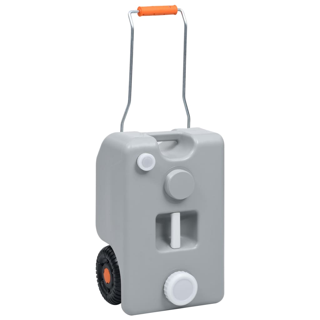 Vanntank med hjul for camping 25 L grå vidaXL
