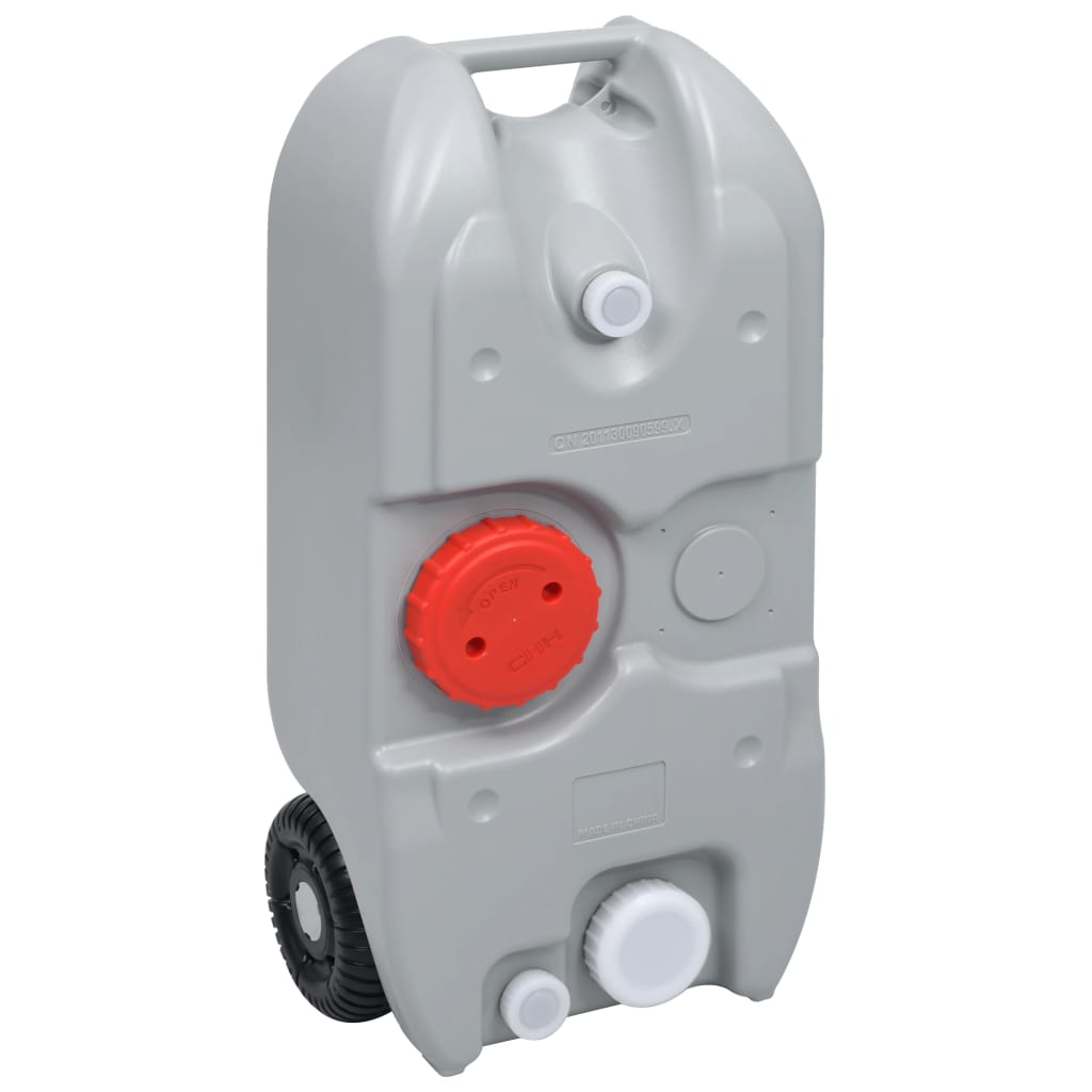 Vanntank med hjul for camping 40 L grå vidaXL