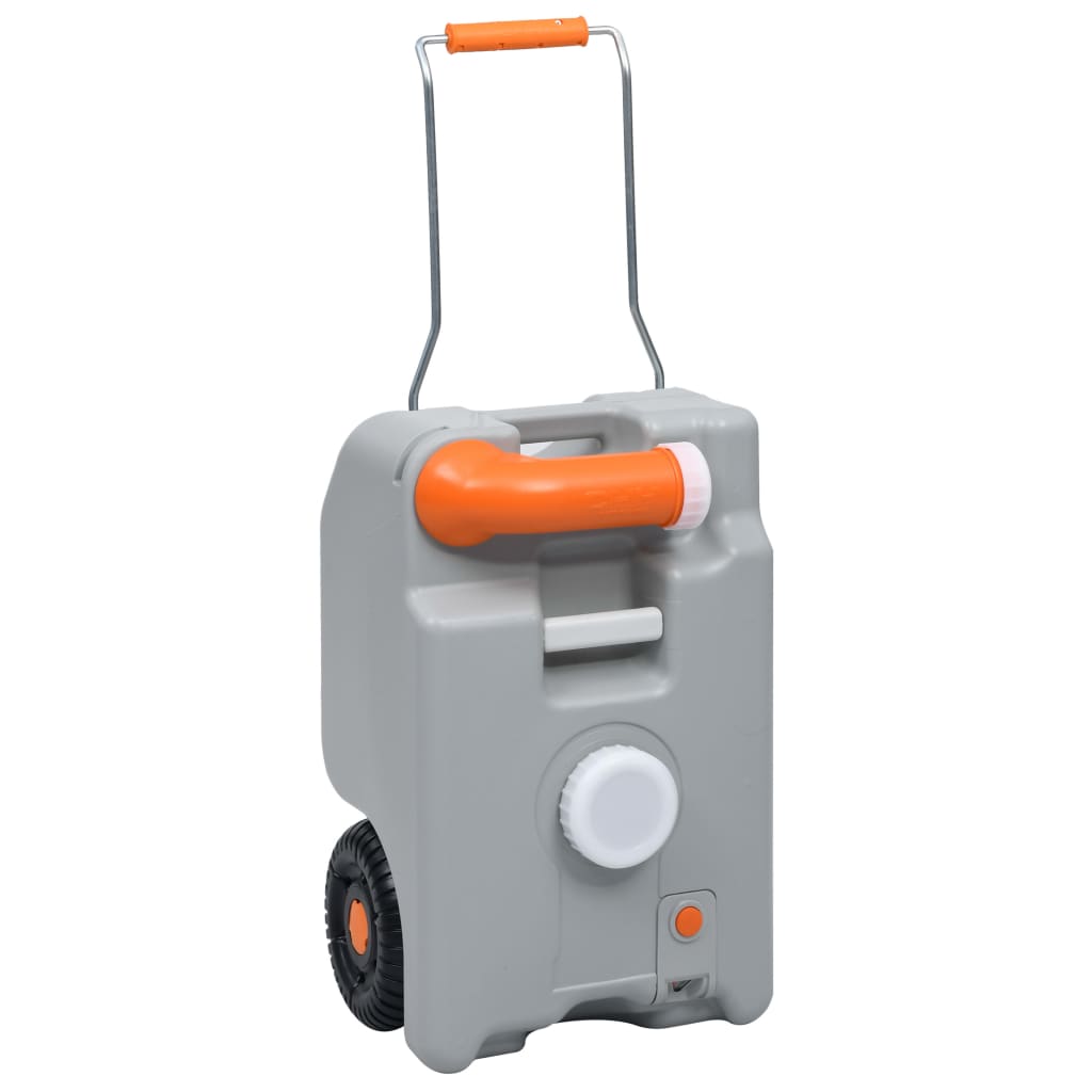 Vanntank med hjul for camping 25 L grå vidaXL