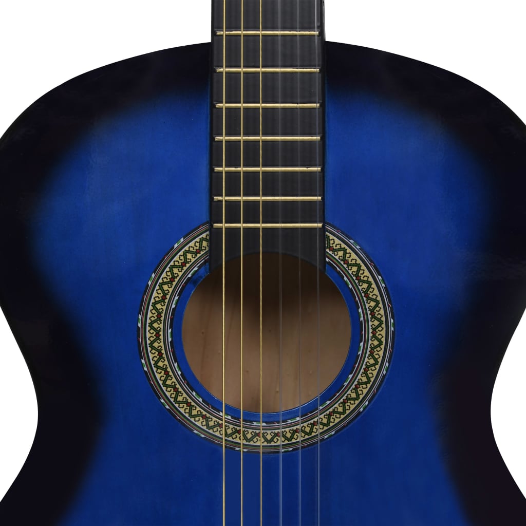 Klassisk gitar for nybegynnere 4/4 39" lind blå