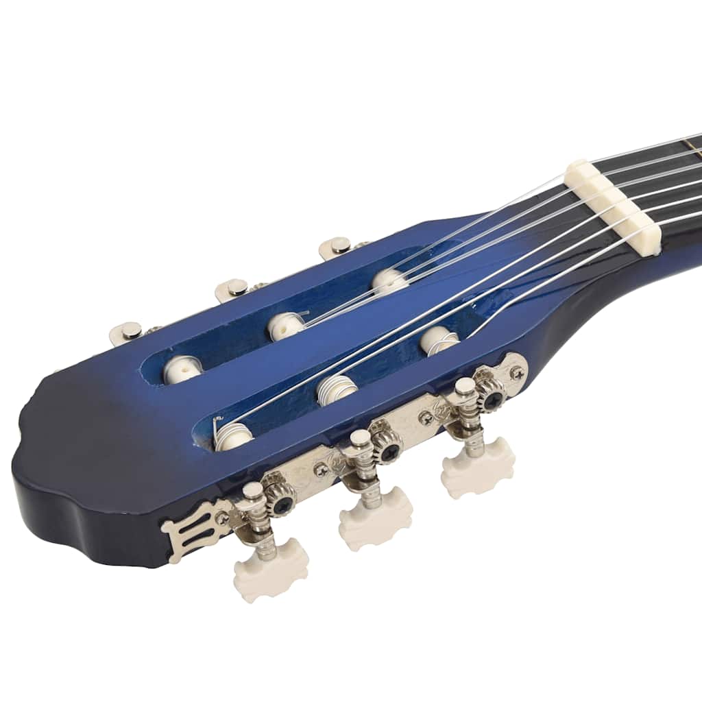 Klassisk gitar nybegynnersett 12 deler 4/4 39" blå